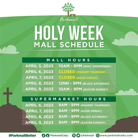 LIST: Mall hours for 2023 Holy Week .